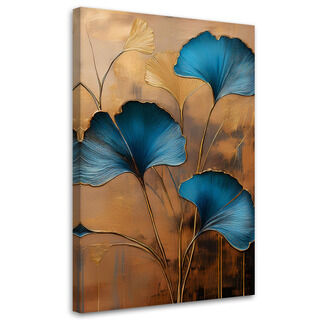 Lærred print, Blomster Ginko Botanica Art Deco - (40x60)
