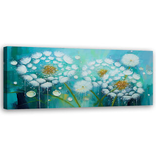 Lærred print, Blæserplanter Blomster Turkis - (120x40)