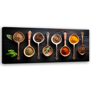 Lærred print, Krydderier til Restaurantkøkken - (120x40)