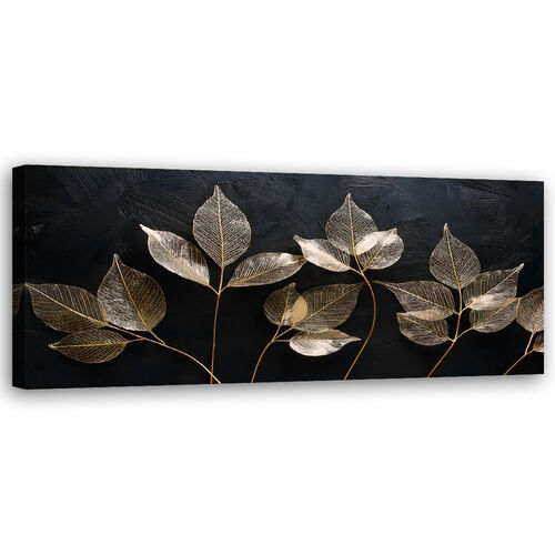 Lærred print, Minimalisme Blade Planter Glamour Abstrakt - (90x30)