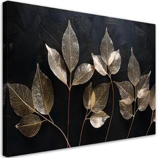 Lærred print, Minimalisme Blade Planter Glamour Abstrakt - (90x60)