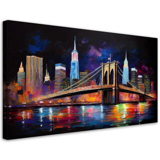Lærred print, Byens abstrakte bro New York - (80x40)
