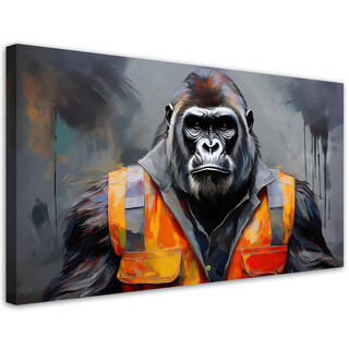 Lærred print, Gorilla Worker Abstraktion - (80x40)