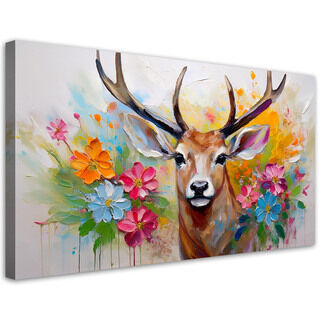 Lærred print, Hjorteblomster abstrakte dyr - (100x50)