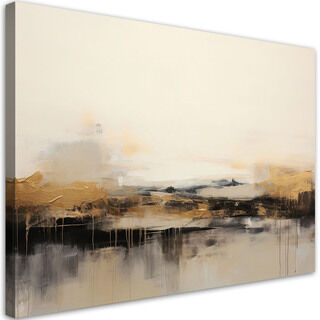 Lærred print, Moderne abstraktion beige - (60x40)