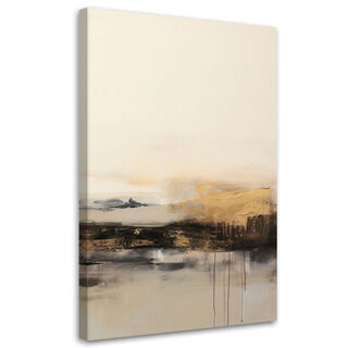 Lærred print, Moderne abstraktion beige - (80x120)