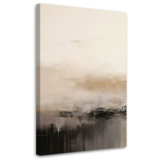 Lærred print, Abstrakt lofts beige - (80x120)