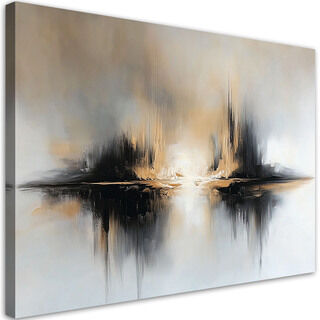 Lærred print, Abstraktion Beige Grå - (100x70)