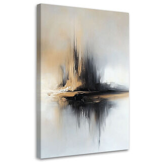 Lærred print, Abstraktion Beige Grå - (40x60)