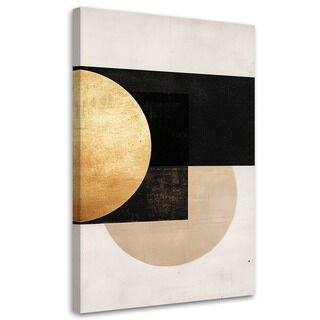 Lærred print, Geometrisk abstrakt Grå guld - (40x60)