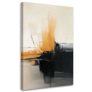 Lærred print, Sort og guld glamour abstraktion - (40x60)