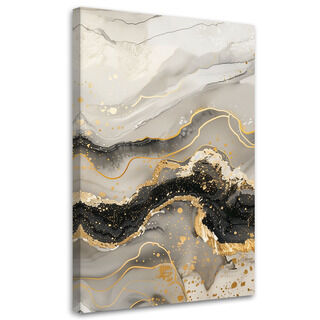 Lærred print, Marmor med guldglamourstil - (40x60)