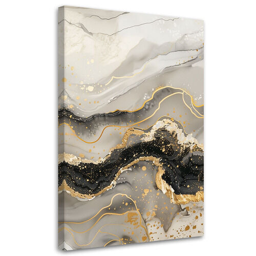 Lærred print, Marmor med guldglamourstil - (80x120)
