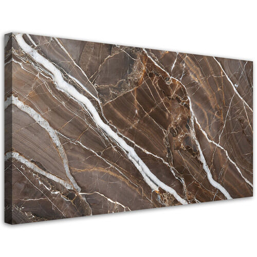 Lærred print, Brun marmor abstraktion - (80x40)