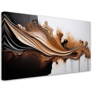 Lærred print, Brun abstraktion 3D-effekt - (120x60)
