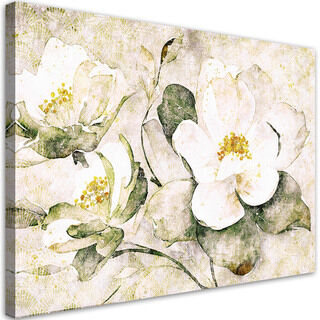 Lærred print, Hvide blomster natur
