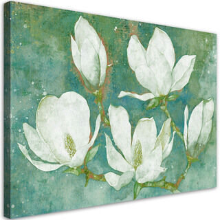 Lærred print, Blomstrende magnolier abstrakt