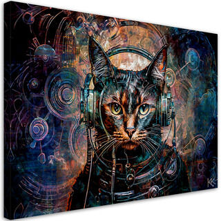 Lærred print, Futuristisk kat Abstrakt