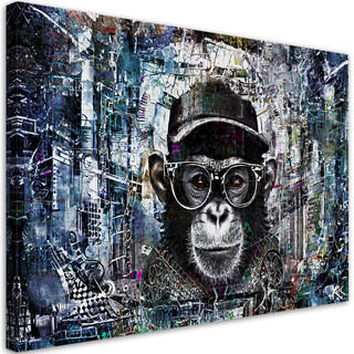 Lærred print, Abstraktion af chimpanseabe