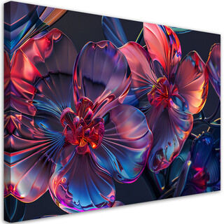 Lærred print, 3D glas makro blomster
