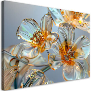 Lærred print, Diamant glas blomster - sammensætning