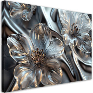 Lærred print, Elegante sølv glas blomster