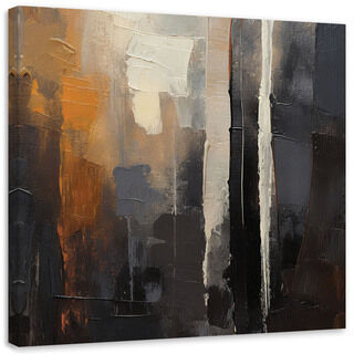 Lærred print, Abstrakt brun malet