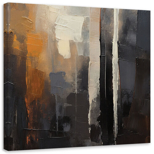 Lærred print, Abstrakt brun malet