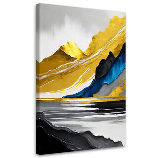 Lærred print, Gyldne bjerge abstrakt 3d