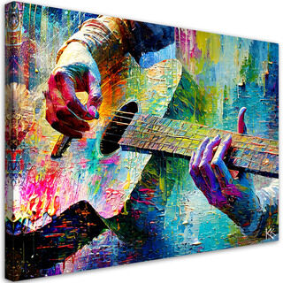 Lærred print, Guitar musik farverig