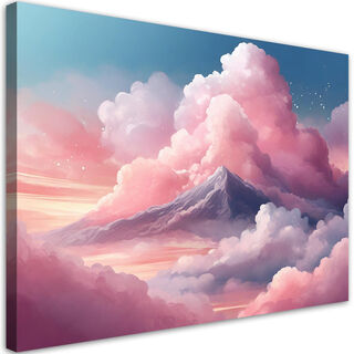 Lærred print, Lyserøde skyer og himmel
