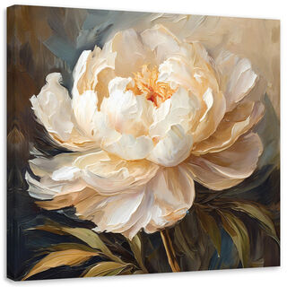 Lærred print, 3D pæon blomst