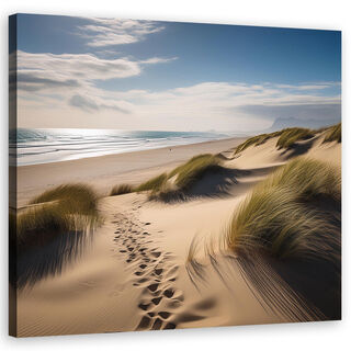 Lærred print, Strand Sea Dune