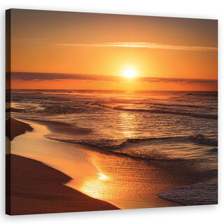 Lærred print, solnedgang strand landskab