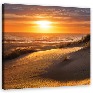 Lærred print, solnedgang strand natur