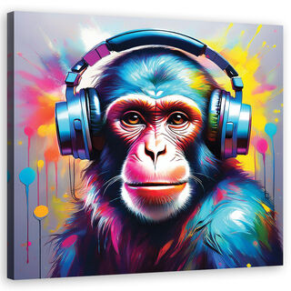 Lærred print, Monkey DJ popkunst
