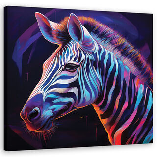 Lærred print, Zebra dyr farvede
