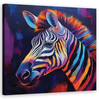 Lærred print, Zebra dyr pop art