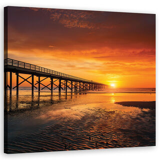 Lærred print, Havets natur himmel solnedgang