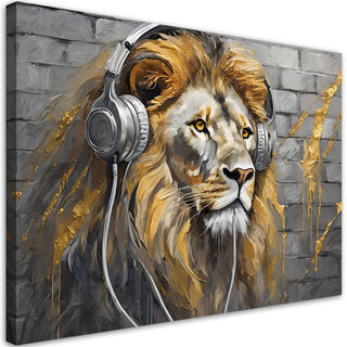 Lærred print, Løve musik dyr