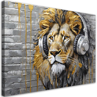 Lærred print, Løvemusik Pop Art