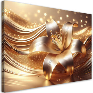 Lærred print, Blomst, guld glamour