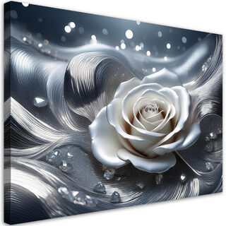 Lærred print, 3D Rosenblad Abstraktion