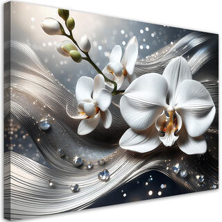 Lærred print, 3D Orchid Abstraktion