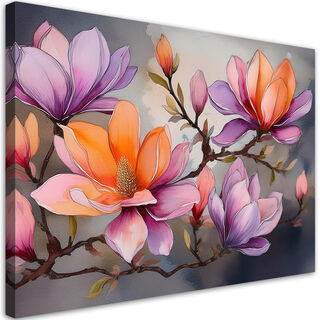 Lærred print, Akvarel abstraktionsblomst