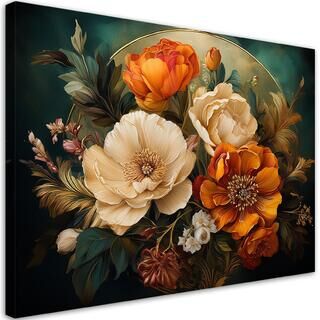 Lærred print, Blomster Løv af Naturen Botanica