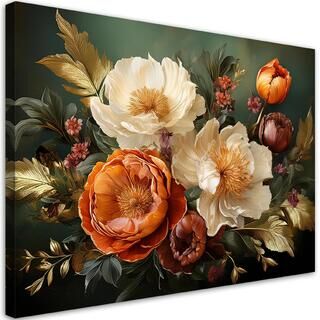 Lærred print, Blomster Løv af Naturen Botanica
