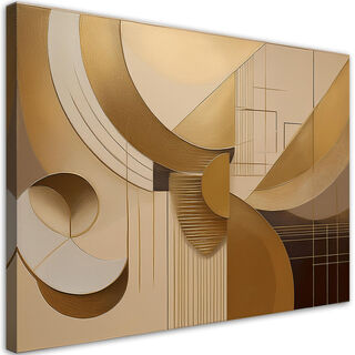Lærred print, Geometrisk abstraktion Beige
