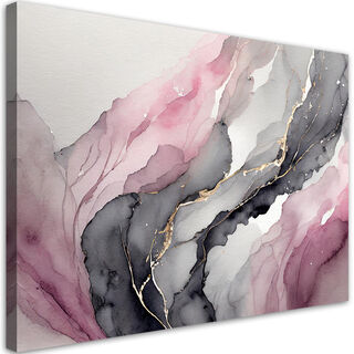 Lærred print, Akvarel abstraktion pink