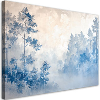Lærred print,  Skov morgentåge natur